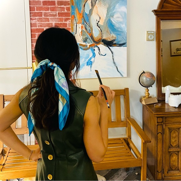 Genuine Designer 100% leather button down dress - Picture 3 of 3